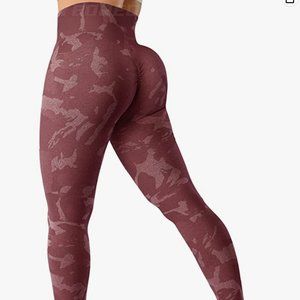 YEOREO Seamless High Waisted Scrunch Butt Leggings Size Large